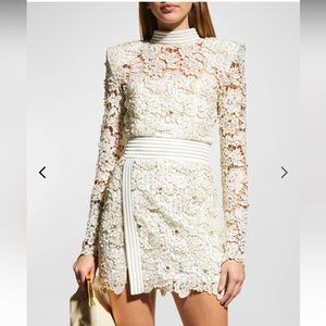 Zhivago Angelus Floral Embroidered Long-Sleeve Mini Dress
